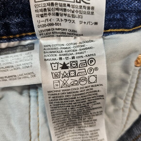 Levi's 501 Jeans Men's 42x30 Blue Denim Copper Rivets Button Fly Dark Wash - Picture 4 of 16